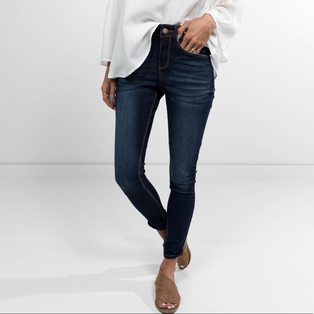 Evelyn Dark Wash High Waisted Denim